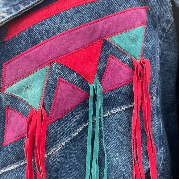 VINTAGE PIONEER WEAR Denim southwestern fringed duster jacket|14 - Picture 9 of 15